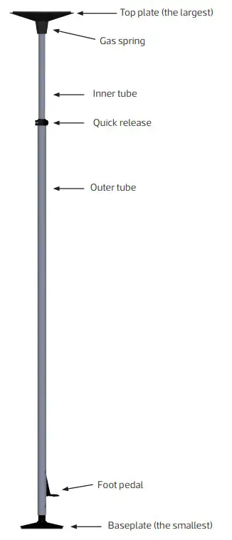 HEPRO GRIPO Grab Pole - Before mounting