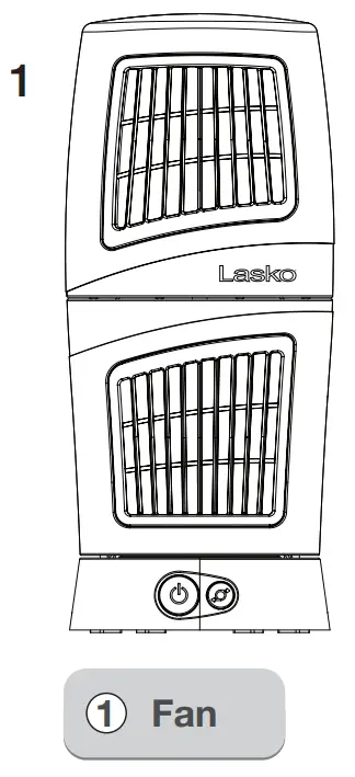 Lasko 4911 Twist Top Desktop Tower Fan - Parts Included