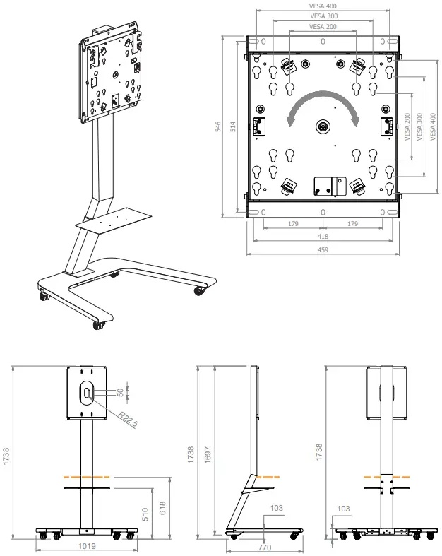 HAGOR WM55H ST SA Flip II Mobile Stand System-FIG15