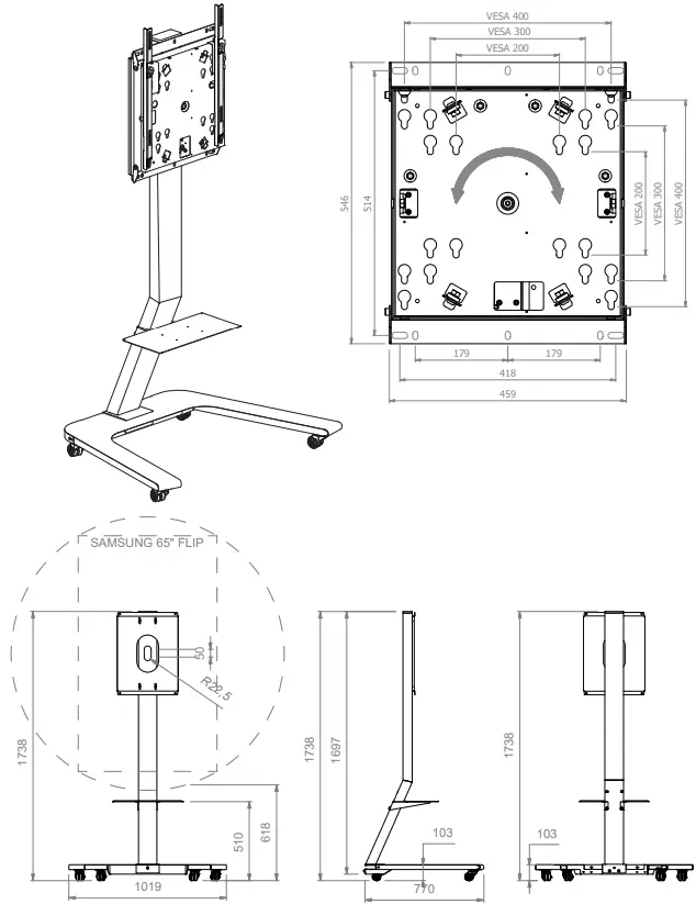 HAGOR WM55H ST SA Flip II Mobile Stand System-FIG16