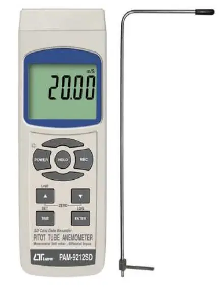 LUTRON PAM-9212SD Pitot Tube Anemometer