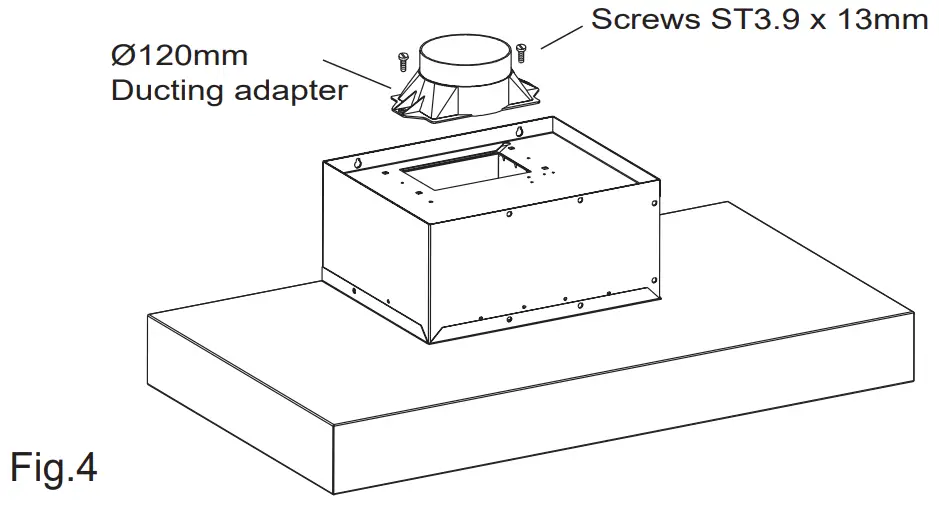 PHILCO PC700SNL Range Hood - ducting adapter