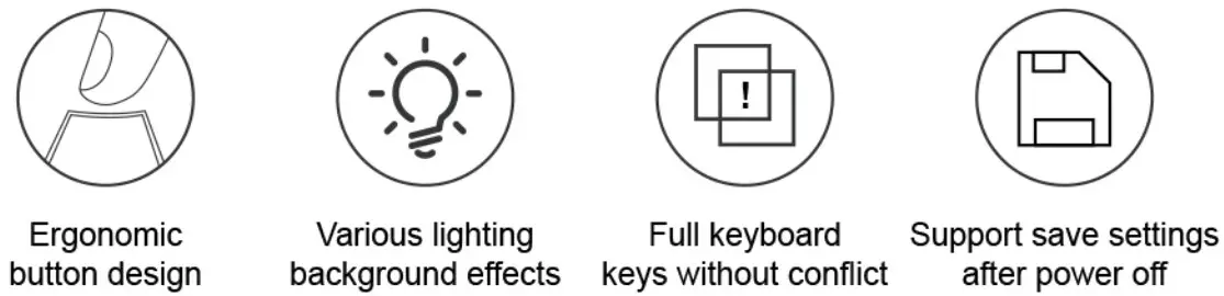Camiysn STAR100 Wired Mechanical Gaming Keyboard - Keyoard Function Introduction