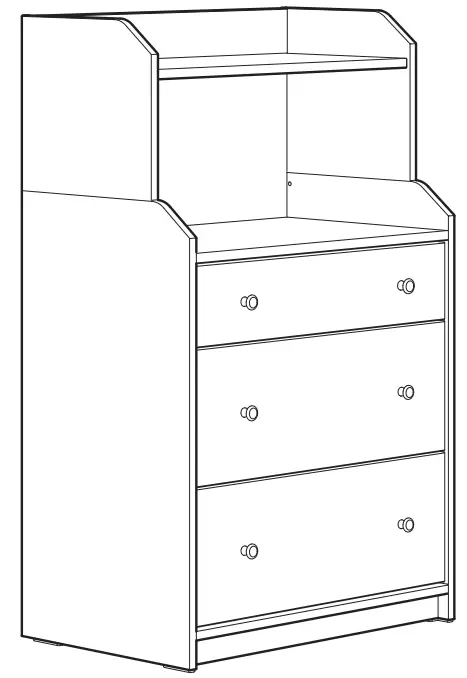 HAUGA Chest of 3 Drawers with Shelf