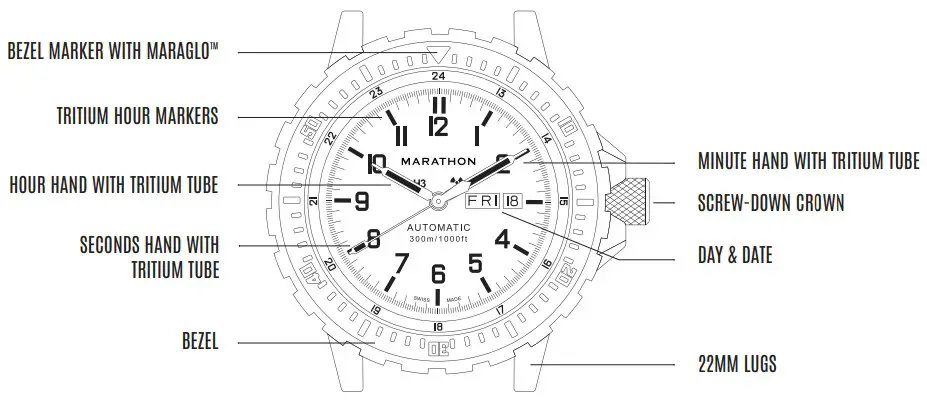MARATHON WW194021 JDD Day or Date Automatic Watch - fig 1