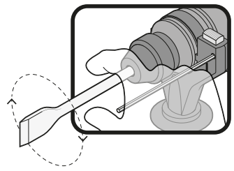 Modifying the position of the chisel angle