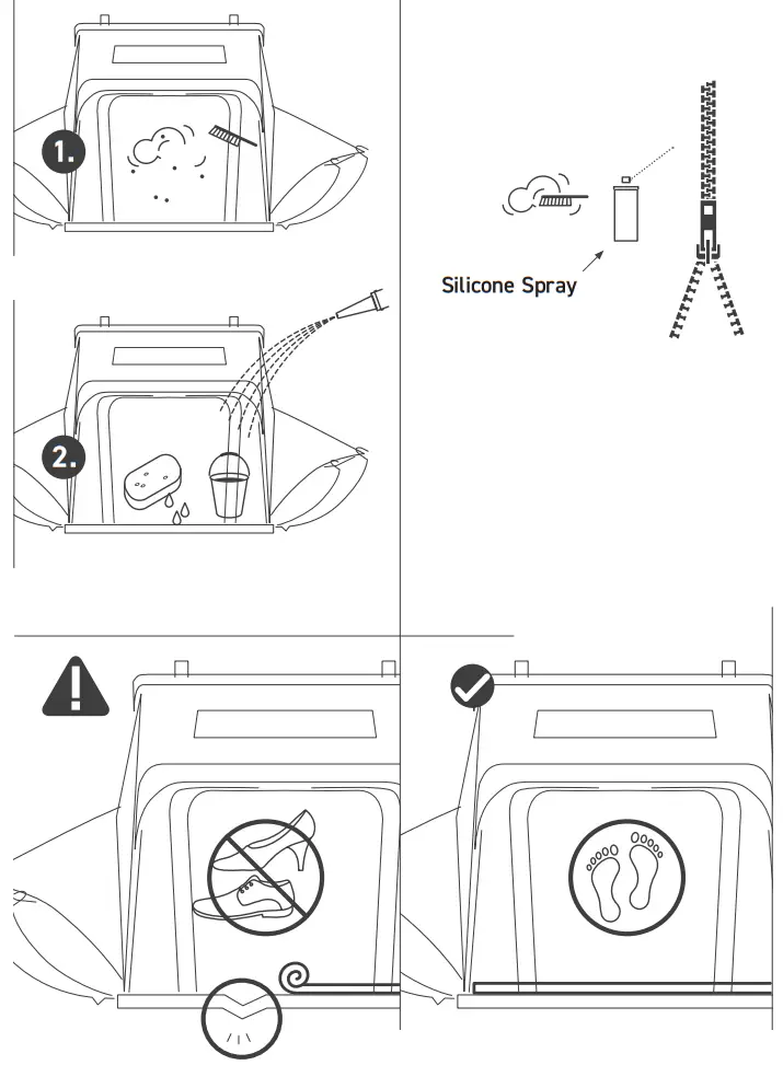 VICKYWOOD CUMARU 135 Aluminum Hard Shell Tent - Care instructions