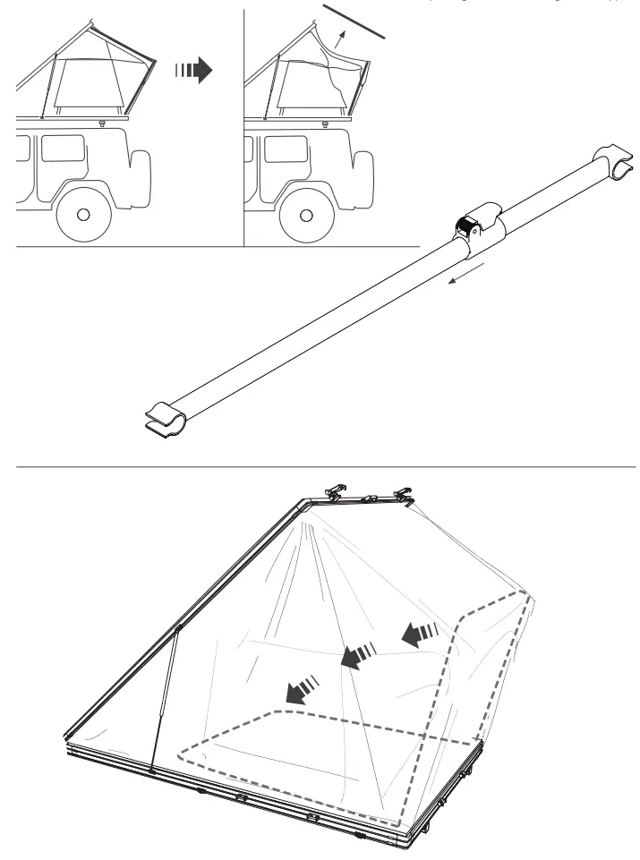 VICKYWOOD CUMARU 135 Aluminum Hard Shell Tent - Closing 1