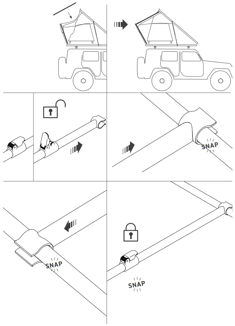 VICKYWOOD CUMARU 135 Aluminum Hard Shell Tent - Telescopic rod 1