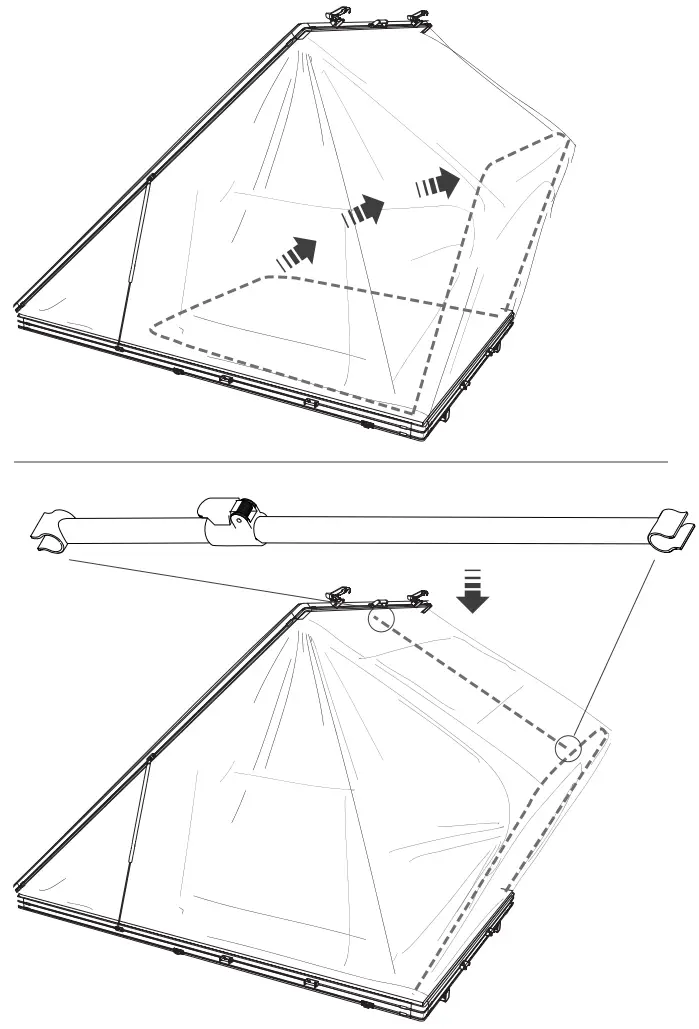 VICKYWOOD CUMARU 135 Aluminum Hard Shell Tent - Telescopic rod