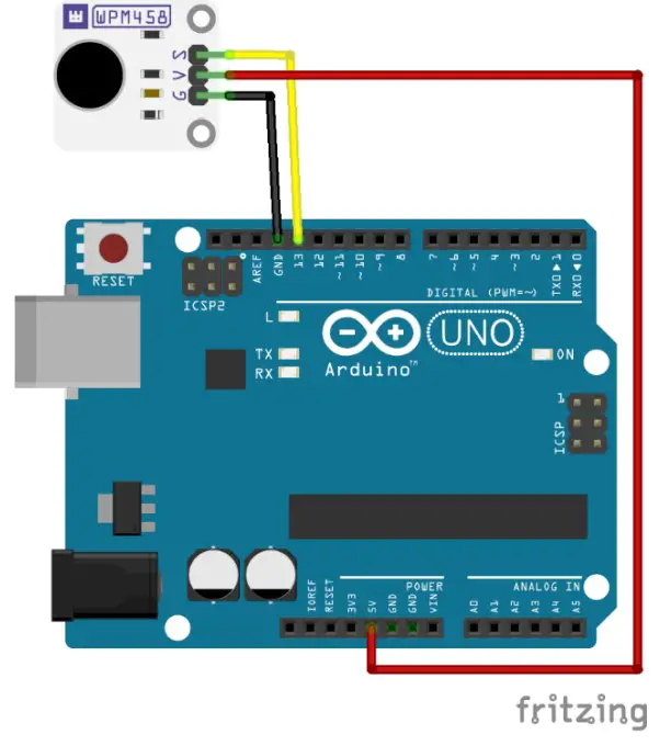 WHADDA WPM48 Vibration Motor Module - Wiring description