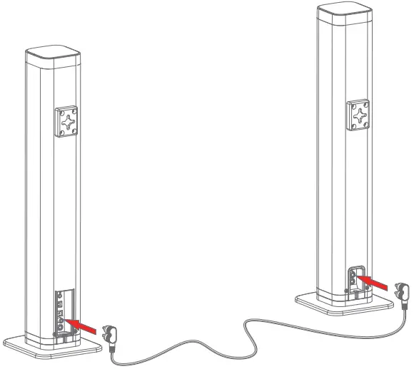 GEOYEAO BT103 Bluetooth Sound Bars for TV with Dual Subwoofer - short line cable