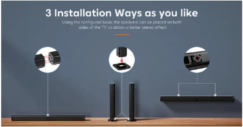 GEOYEAO BT103 Bluetooth Sound Bars for TV with Dual Subwoofer - sound bar