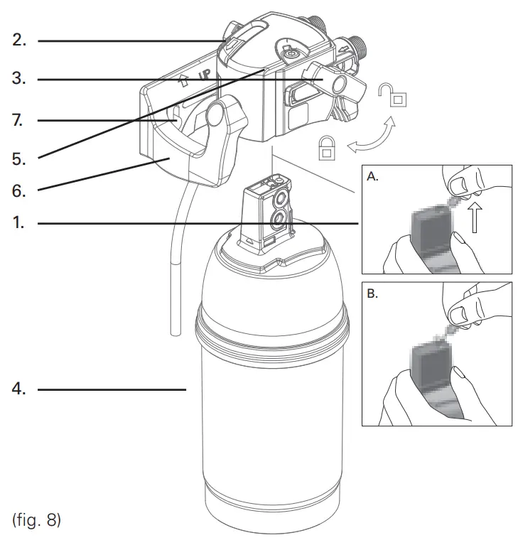 Inserting the filter cartridge