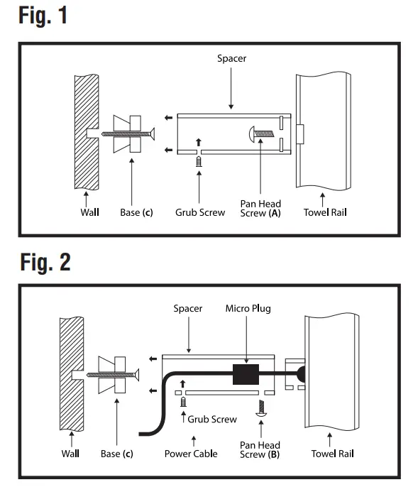 HOTWIRE V2 Vertical Towel Rail - Fig 1