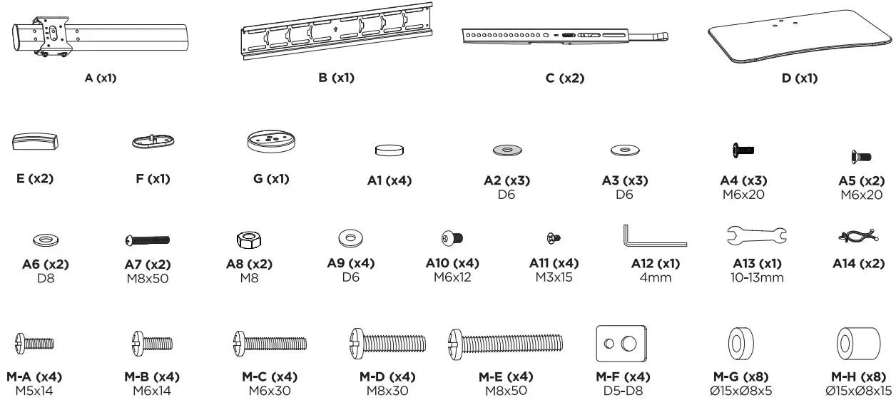 alza ergo APW-EGTTS300B TV Stand - Figure 1