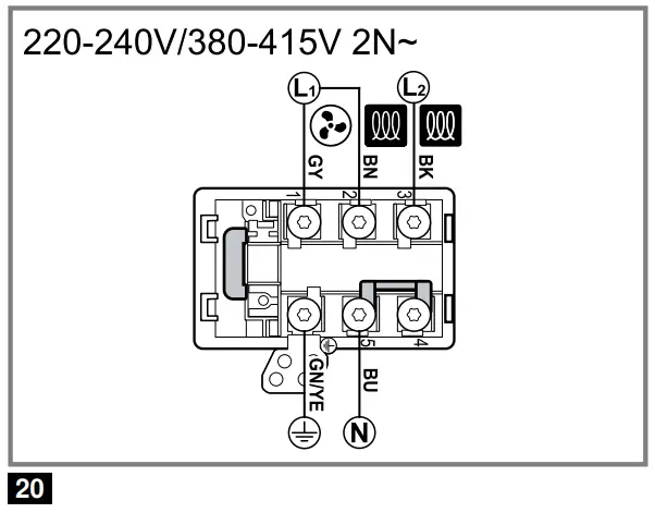 Connecting the cable to the mains socket