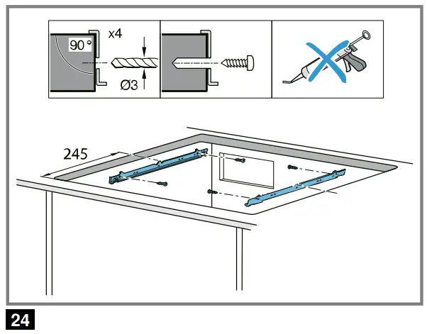 Installing the support rails
