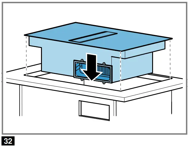 Inserting the appliance into the worktop cut-out