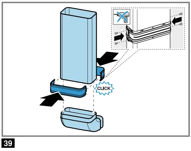 Establishing the pipework between the appliance and the diffuser