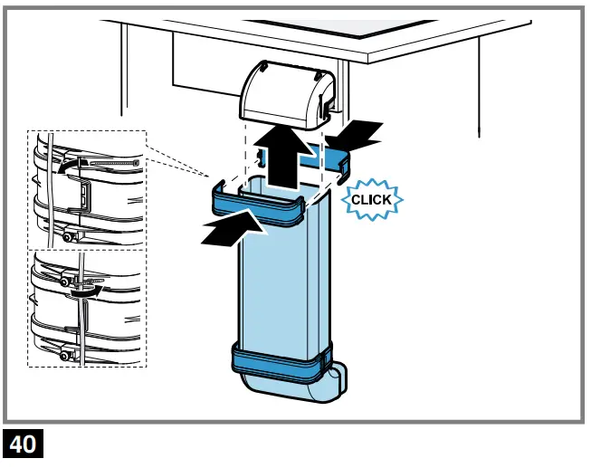 Establishing the pipework between the appliance and the diffuser