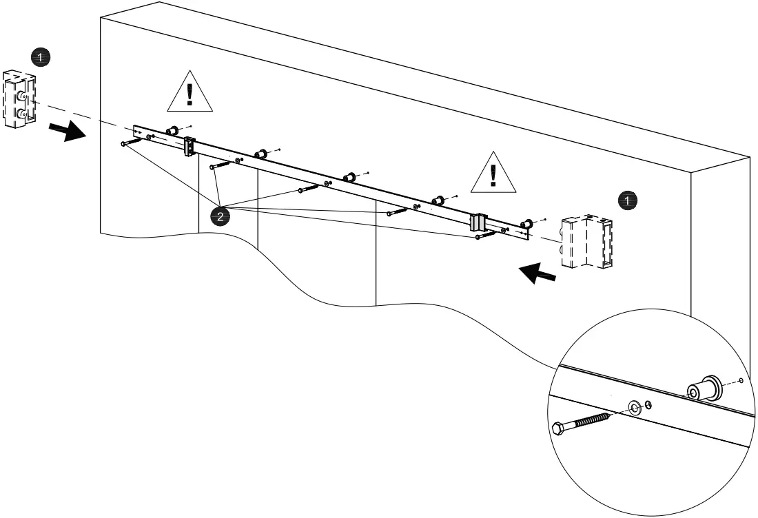 SLID UP SU5372 240 Barn Door Sliding System for 1 Partition Door A2d