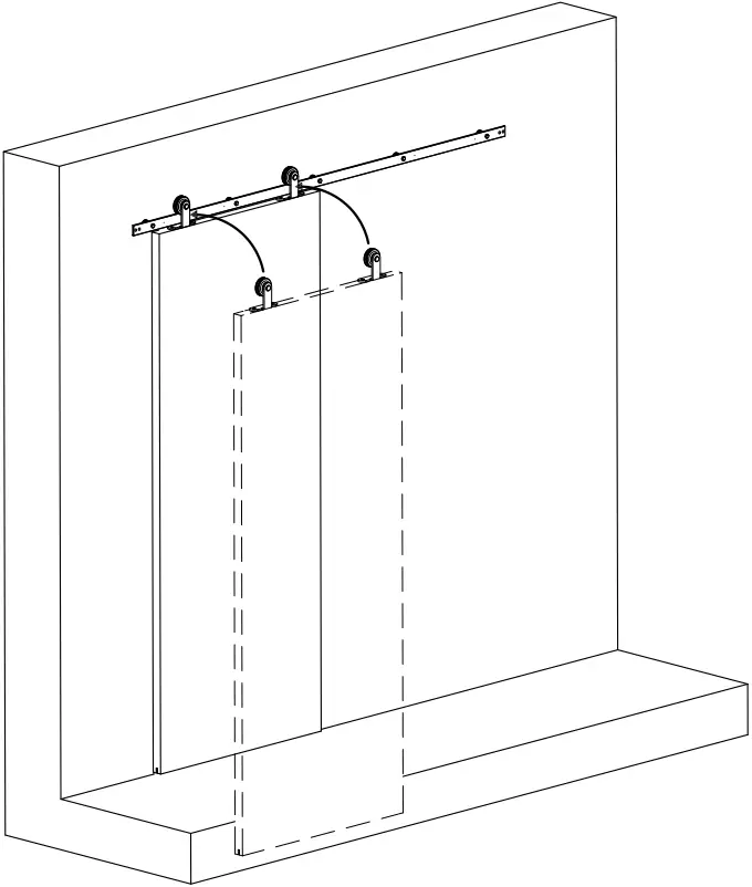 SLID UP SU5372 240 Barn Door Sliding System for 1 Partition Door A4