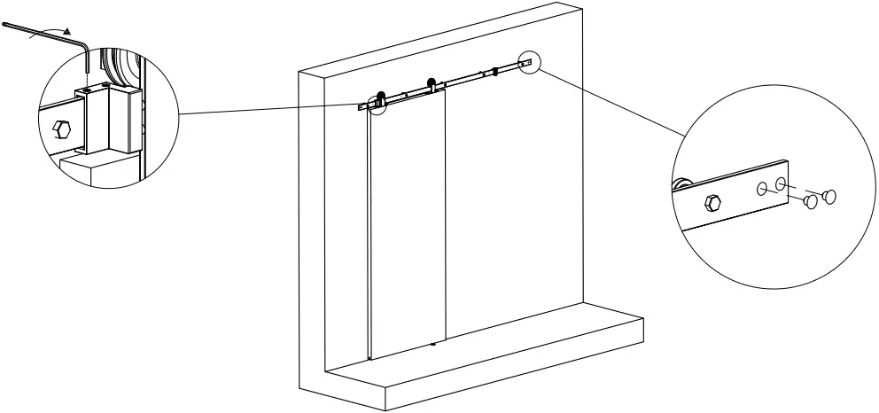 SLID UP SU5372 240 Barn Door Sliding System for 1 Partition Door A6a