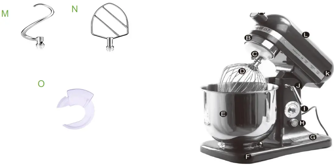 HAMOKI 7500 Food Mixer - PARTS LIST
