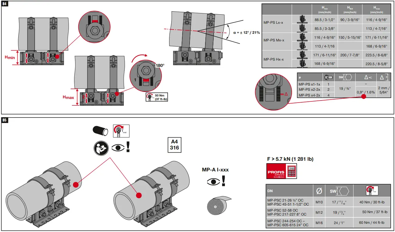 HILTI MP PS 2 to 2 Adjustable Double Pipe Shoes with Outdoor Coating - fig 2