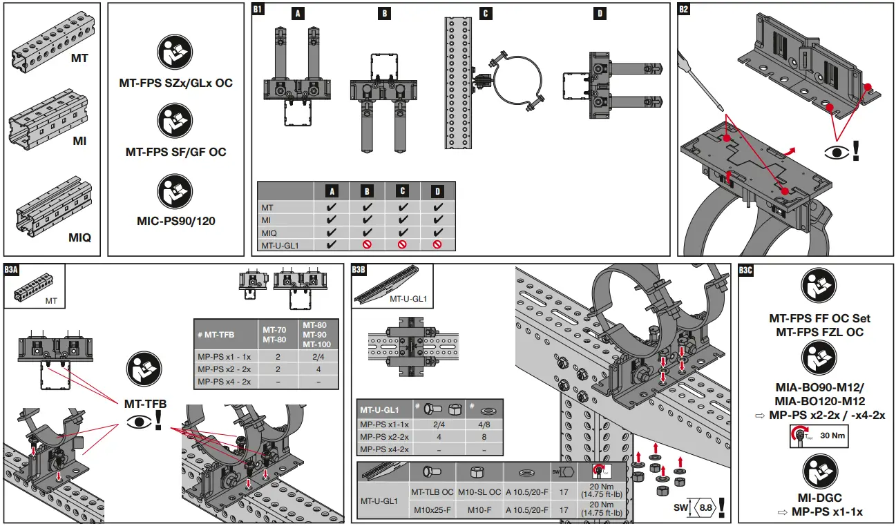 HILTI MP PS 2 to 2 Adjustable Double Pipe Shoes with Outdoor Coating