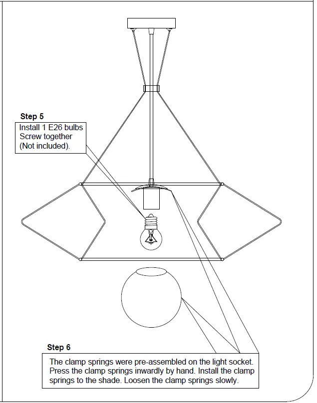 4MODERNHOME 19192-1WG 1-Light Wood Grain Basket Chandelier fig-3