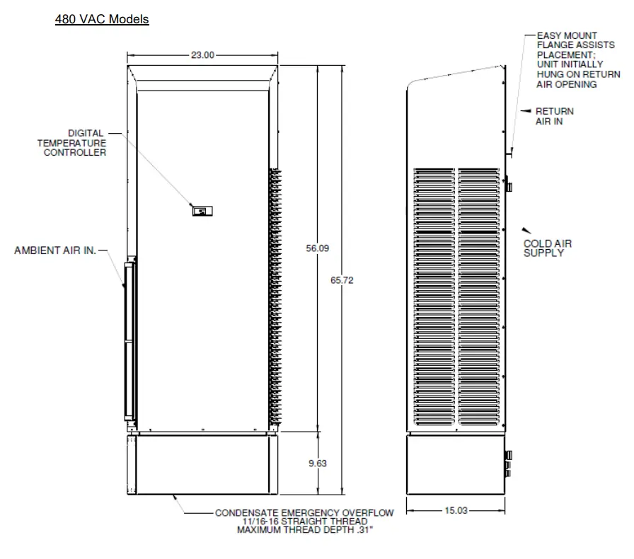 Thermal Edge Inc HC201 Series Air Conditioners - VAC Models