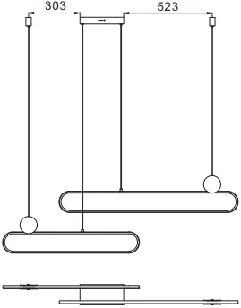 TRIO 3427102XX GRANT Pendant Light BA2