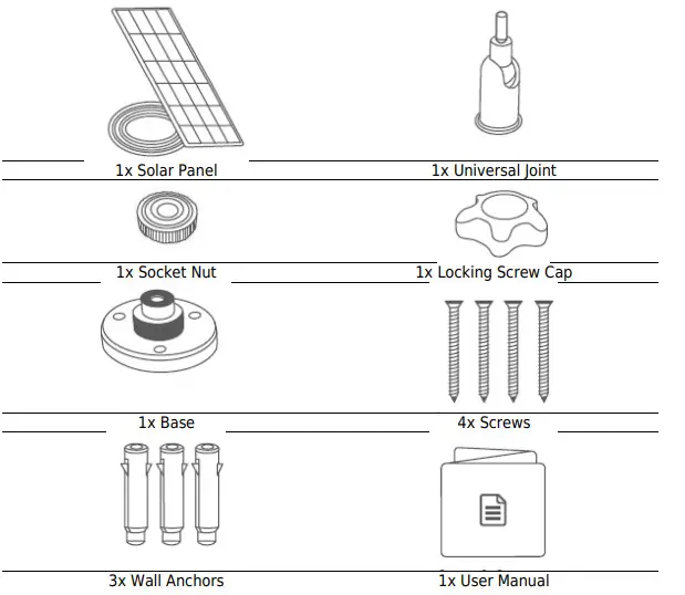 Blurams Wire Free Camera 2K A11C and Solar Panel - Packing list 1
