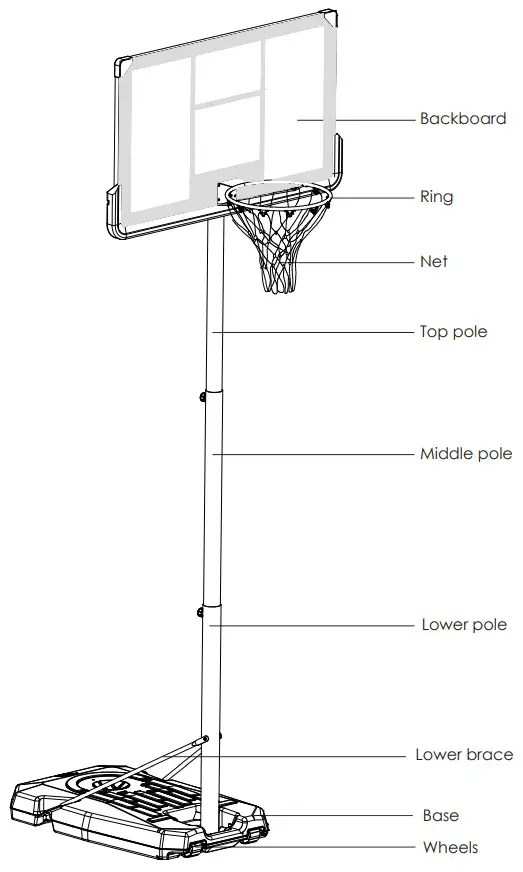 aukung CDB 022B Portable Basketball Hoops and Goals - Product Design