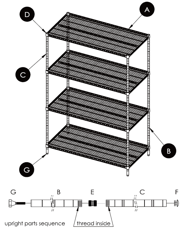 CAPHAUS- RWW-CH48244WB-K 4-Tier -Metal- Garage -Storage- Shelving- Unit-fig-1