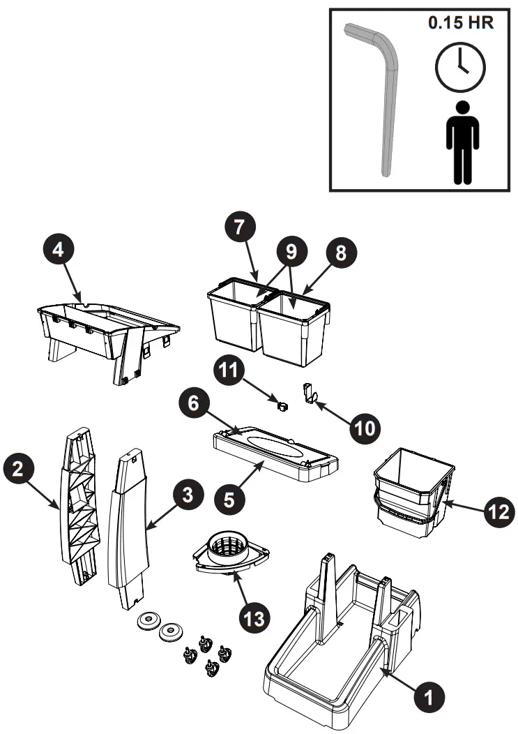 Numatic MM 2 MULTI Matic Trolley - Tolley Assembly 1