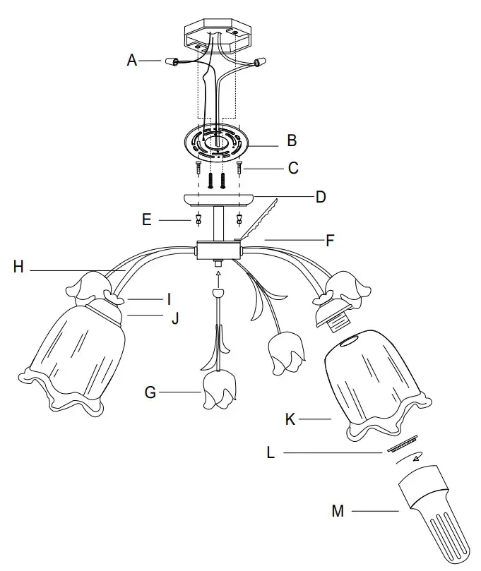 CRYSTORAMA 4800-SR Southport Five Light Ceiling Mount - fig 1
