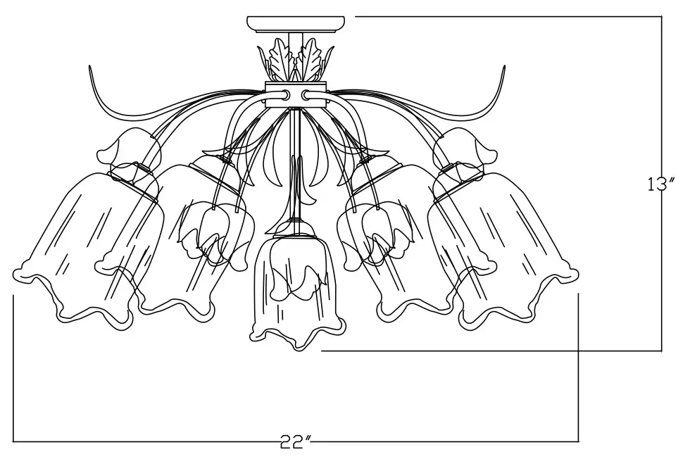 CRYSTORAMA 4800-SR Southport Five Light Ceiling Mount - fig