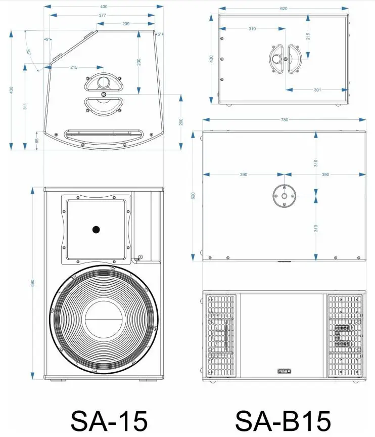 SYNQ-SA-15 -SA-Active-Series-Premium-Class-15-Inch-DSP-Processed-Active-Speaker-Cabinet-15