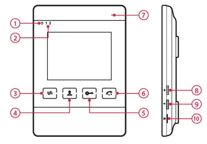 doorKNOX VDP304 4 Inch AHD Ready Video Door Entry Monitor - camera