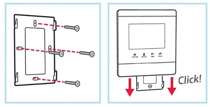 doorKNOX VDP304 4 Inch AHD Ready Video Door Entry Monitor - positions