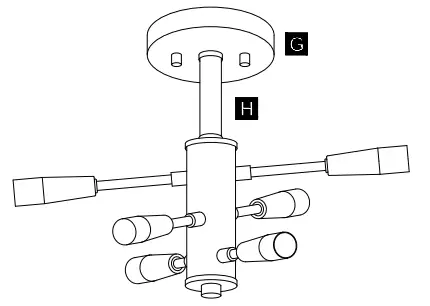 ACROMA-8906AZ-6-Light-Modern-Sputnik-Chandelier-fig-2