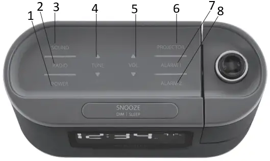 HoMEDiCS SS-5080 SOUNDSPA Recharged Projection Alarm Clock A1