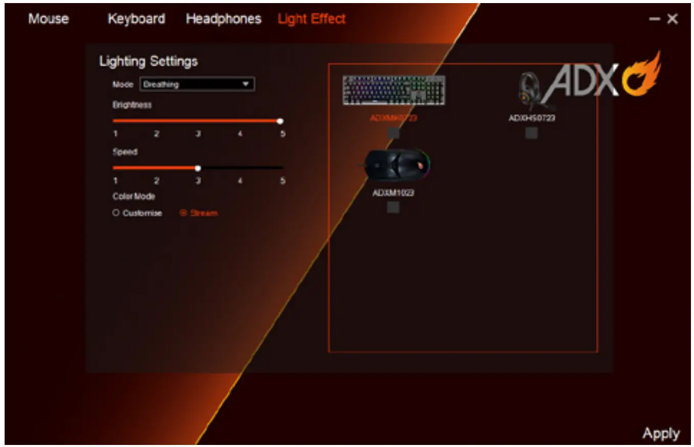 User Interface Light Effect