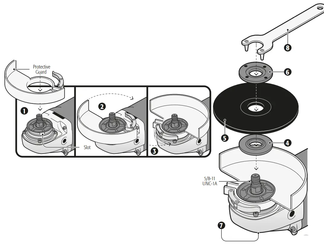 TRUPER ESMA-4512N Industrial Angle Grinder - Assembly