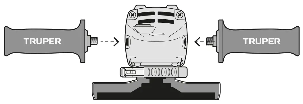 TRUPER ESMA-4512N Industrial Angle Grinder - Handle Assembly