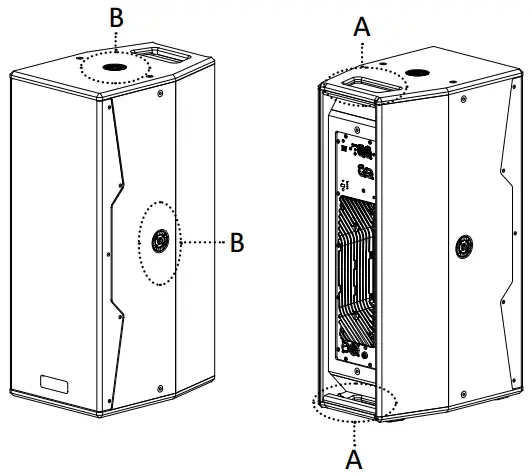 dB TECHNOLOGIES VIO X310 3 Way Active Loudspeaker - FIXING POINT