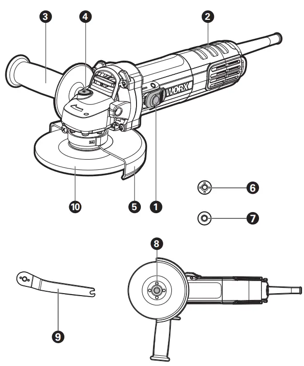 WORX WX713 Angle Grinder - fig 1